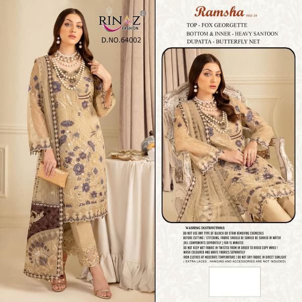 Rinaz Ramsha Vol 24 Georgette Designer Pakistani Suit Collection